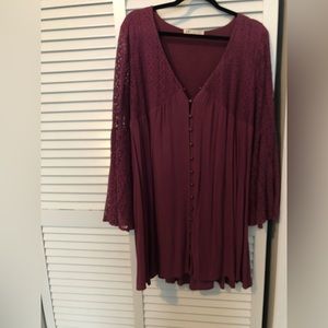 Jolt, XL Purple Crochet Mini Dress
